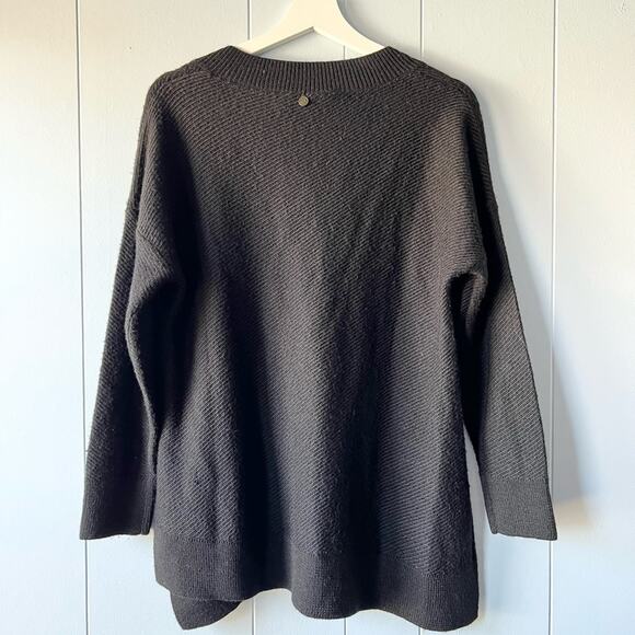 Soft surroundings alpaca wool blend black sweater textured soft cozy warm fall - Picture 4 of 9